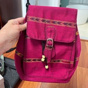 Thai silk indigo vibrant purse- back pack